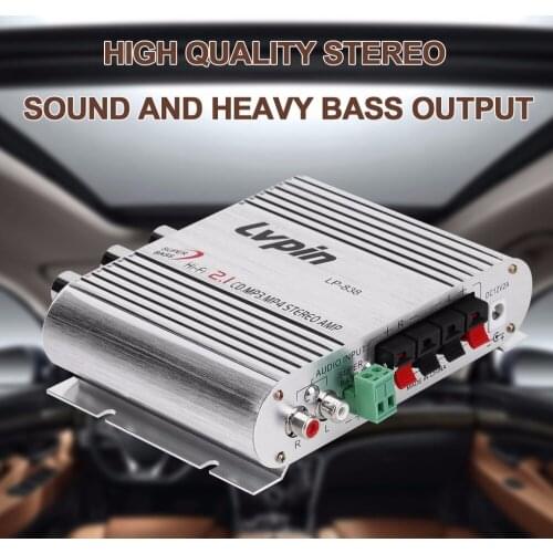 Mini HiFi Sliver 12V 20W CD MP3 Radio Car Auto Motor Boat Home Audio Stereo Bass Speaker AMPLIFIER BOOSTRER Verstarker Vehicle