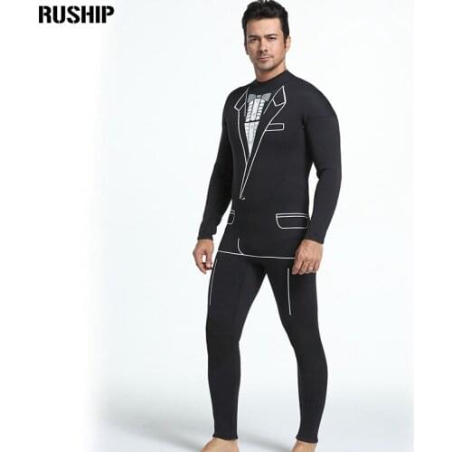 Men unique design 3D collar suit printing 3 mm neoprene surfing swimming Suit pattern keeping warm swimwear long sleeve wetsuit