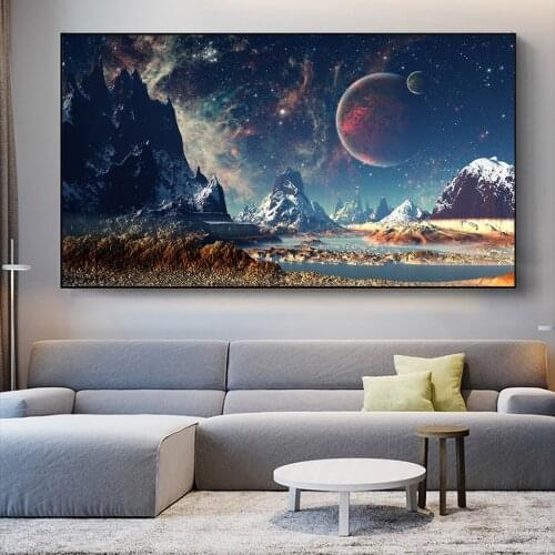 Universe Stars Planets Landscape Canvas Painting Posters And Prints Space Exoplanet Galaxy Wall Art Picture For Living Room