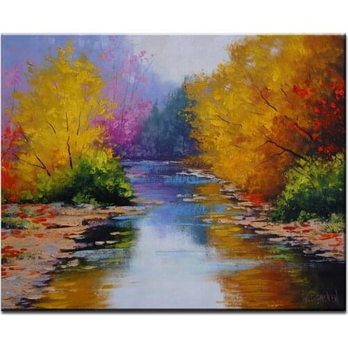 NEW 100% hand-painted oil painting high quality wall landscape pictures for living room DM-15102605