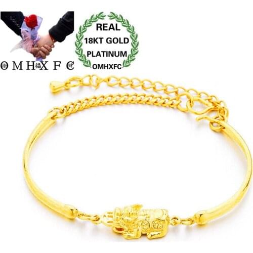 OMHXFC Wholesale European Fashion Woman Female Party Birthday Wedding Gift Vintage PIXIU Animal 18KT Gold Bracelets BE190