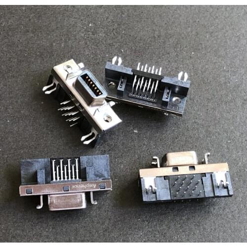 Original servo SCSI connector 14P 14 pin 90 degree bent pin female socket