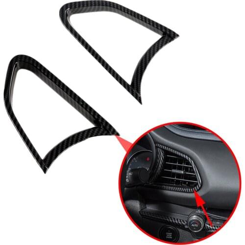Carbon Fiber Front Side Air Vent Outlet Cover Decoration Molding Car Styling Interior Accessories Fit For Mazda CX30 2019-2021