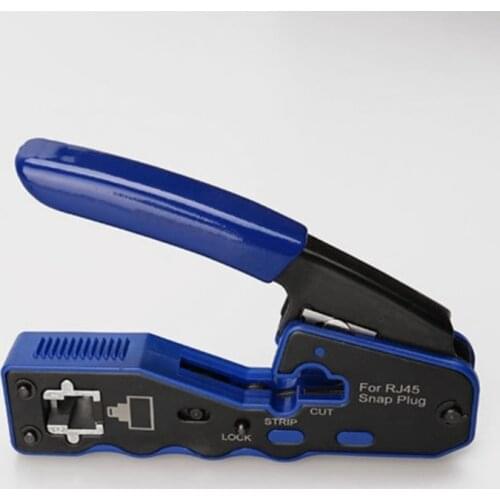 Professional RJ45 Crimp Tool Pass Through Cuts Strips and Crimps Durable and Precision Crimping Ethernet Cable Cutter