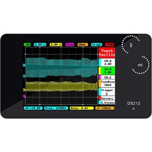 Bandwidth 1MHz Sampling Rate 10MSa/s MINI DS212 Pocket Size LCD Digital Storage Oscilloscope Portable Nano Handheld Thumb Wheel