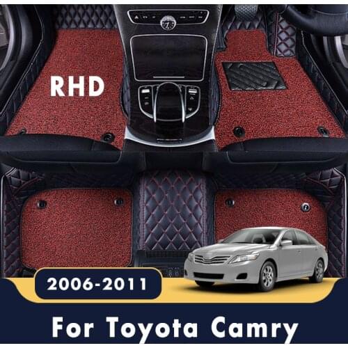 RHD Luxury Double Layer Wire Loop Car Floor Mats Carpets For Toyota Camry 2011 2010 2009 2008 2007 2006 Auto Accessories Covers