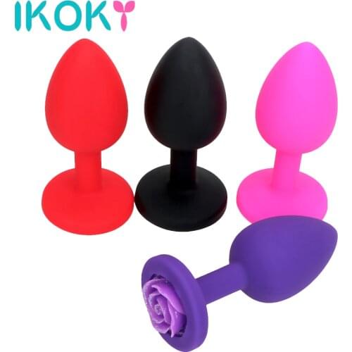 IKOKY Rose Flower Anal Plug, Silicone Butt Plug, Sex Toys For Women Men, Erotic Prostate Massage Stimulation