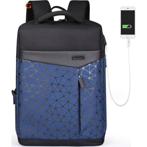 Mochila Mens anti theft Backpack for teenagers Notebook School Bags waterproof business laptop Geometric backpack USB Charging