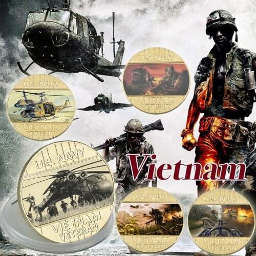 WR Vietnam War Gold Plated Coins Collectibles World War II US Challenge Coins Original Medal Souvenir Gift for Men Dropshipping