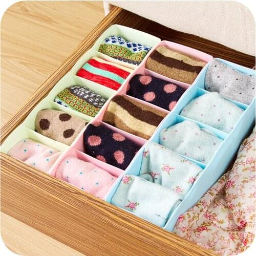 Underwear Socks Drawer Storage box Finishing Box 5 Grids Storage Boxes