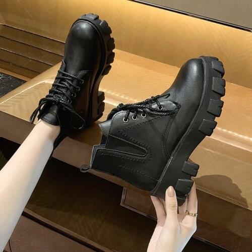 Women Shoes Vogue High Quality Leather Handmade Ladies Ankle Boots Leisure Round Toe Autumn Winter Boots Women C812