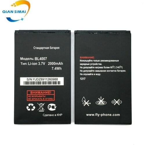 QiAN SiMAi 1PCS FLY BL4007 2000mAh High quality New Li-ion Battery for FLY BL4007 Mobile Phone +free shipping