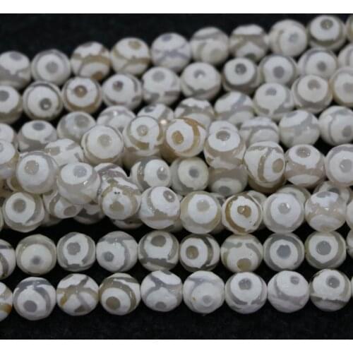 10mm 38pcs/lot, TOP Quality ! White Eyes Handmade Loose Spacer Round Strands Stone Beads Bracelet DIY Jewelry Making
