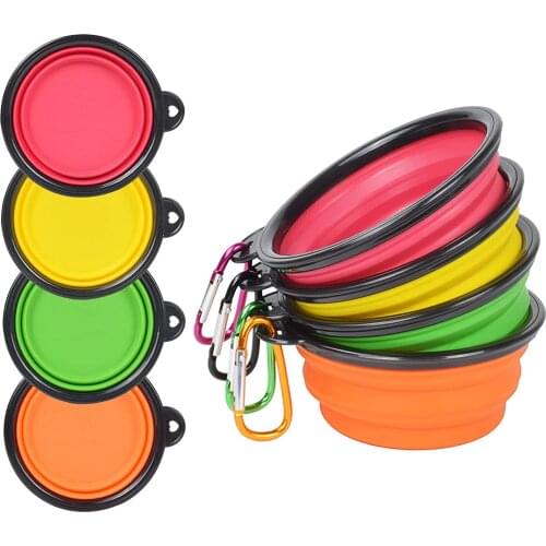 1000ml dog travel silicone bowl portable foldable foldable pet cat and dog food water outdoor bowl pet accessories