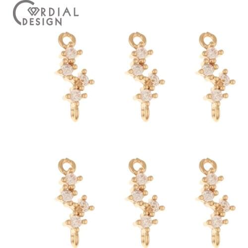 Cordial Design 100Pcs 5*13MM Jewelry Accessories/DIY Connectors/Earring Making/CZ Charms/Hand Made/Jewelry Findings & Components