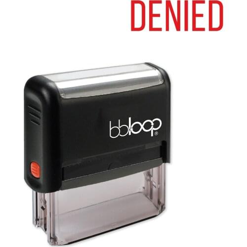 Bbloop Denied w/Tall Skinny Style Font and Design Self-Ink