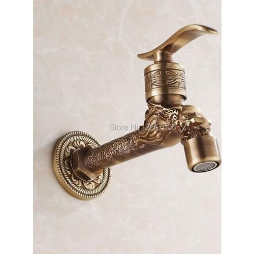 Free Shipping Newly Long Type Antique Bronze Plated Washing Machine Mop Faucet Bibcocks Tap Outdoor Garden Bibcok Torneira GI120