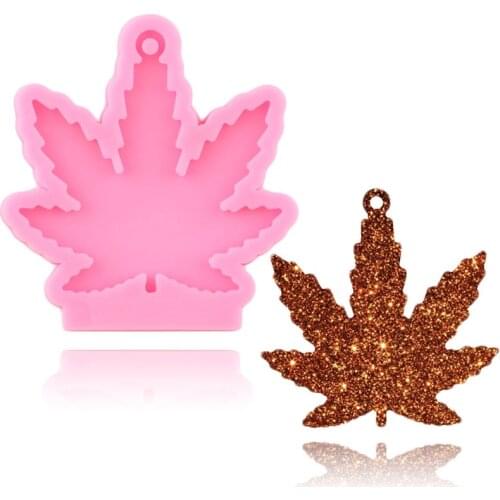 Shiny Glossy Maple Leaf Leaves Silicone Mold Keychain Epoxy Resin Mould DIY Handmade Charms Jewelry Molds Chocolate Candy Moulds