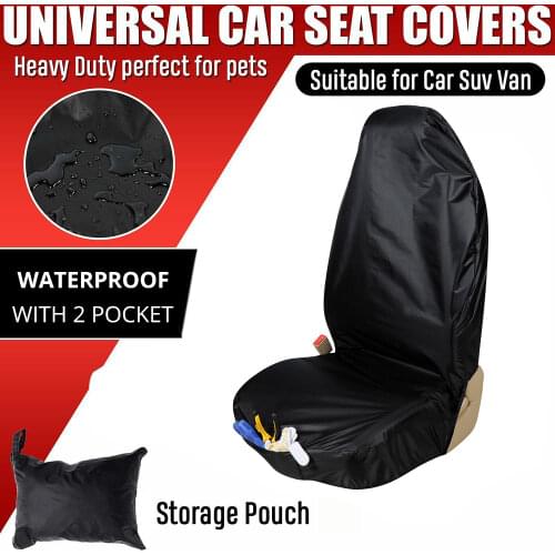 AUTOYOUTH Premium Waterproof Bucket Seat Cover (1 Piece) Universal Fit for Most of Cars Trucks Suvs Black Car Seat Protector