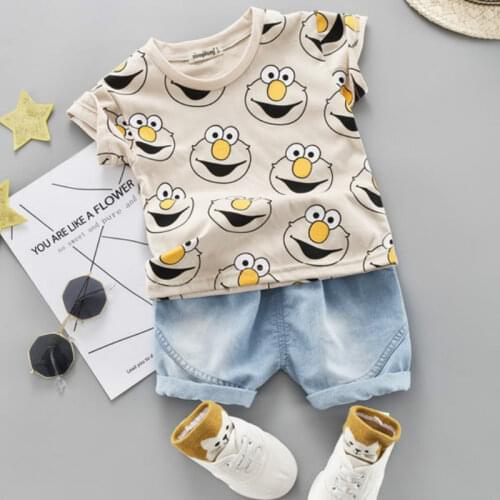 Baby Boy Clothing Set Cute Summer T-Shirt Cartoon Children Boys Clothes Shorts Suit for Kids Outfit Denim Outfit