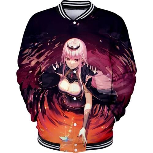 HOLOLIVE VTuber Mori Calliope 3D autumn winter Holiday Men/Women casual Baseball Uniform Streetwear Kawaii Style sweatshirt