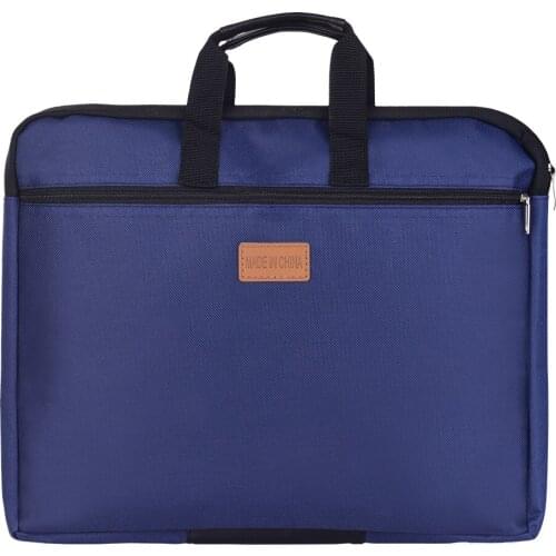 Double Layers Big Capacity Document Holder Zipper File Bag with Handle Waterproof Canvas Handbag for Papers Documents Business