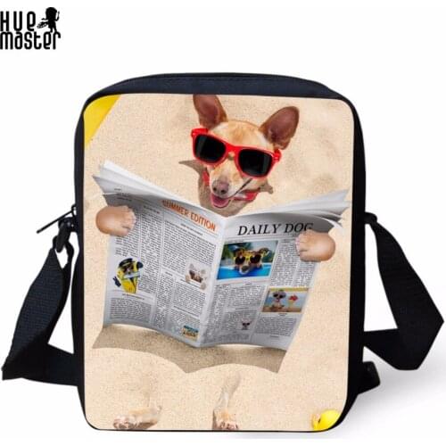 HUE MASTER Women Messenger Bags Dog Print Shoulder Bag Portable Men Messenger Bags Children Boys Girls Small Crossbody