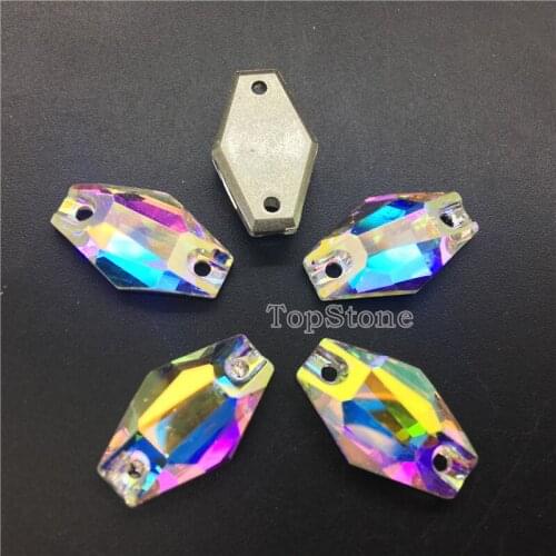 K9 Sew On AB Crystal Vase Sew On Stones Flatback 11x18mm 17x28mm Sewing Glass Crystal Beads For Dress Jewelry