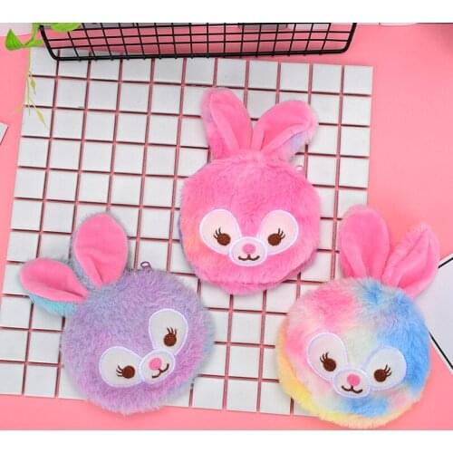 Cartoon Plush Rabbit Coin Purse Lovely Soft Bunny Plush Toys For Children Kawaii Headphones Storage Bag Birthday Gift For Girls