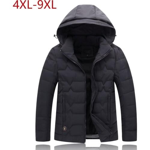 4XL-9XL Big Mens Size Winter Jacket 2019 Warm Coat Padded Thicken Parkas Brand Clothing Blouson Homme Camperas Hombre Abrigo W14