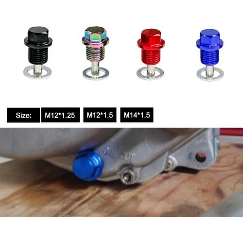 CNSPEED M20 M16 M14 M12*1.5 / 1.25 Aluminum Neo Chrome Magnetic Oil Drain Plug Oil Drain Bolt Oil Sump drain plug nut YC100281