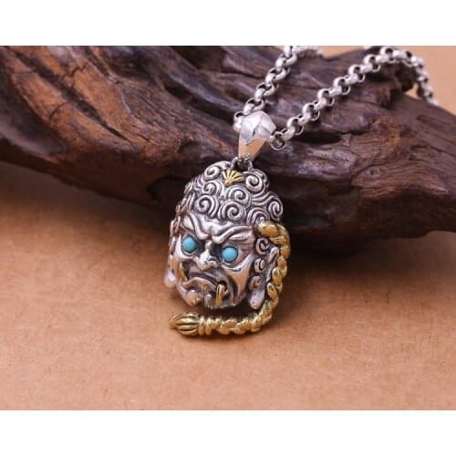 925 sterling Silver eudemon mens punk biker pendant charm Jewelry A5065