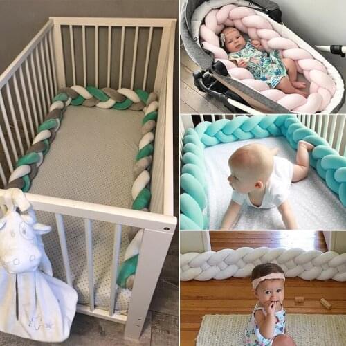 New Hand-woven Long Knotted Ball Triple Twist Braid Bed Surrounds Childrens Room Crash-proof Decorative Bed Surround