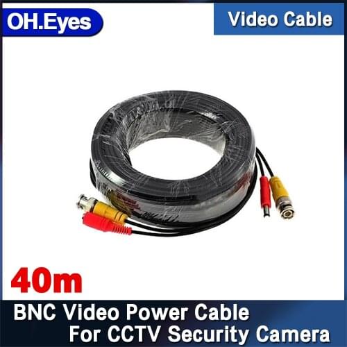 OH.eyes New 40m BNC Video Power CableBNC + DC Plug Connector 4pcs/lot for CCTV Security Camera Kit Free Shipping