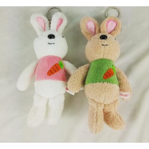New lovely 15cm plush rabbit Wear colorful clothes Favorite Keychain Bag decoration very soft christmas festival gift for friend