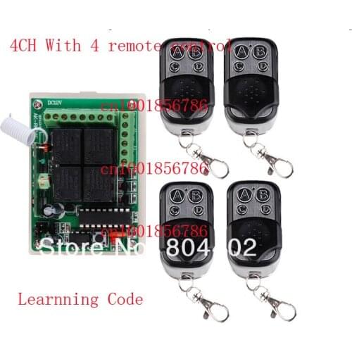 New Receiver & 4Transmitter 12V 4CH FR Wireless Remote Control Switch System Working Way is adjustable 200M F garage door /lamp