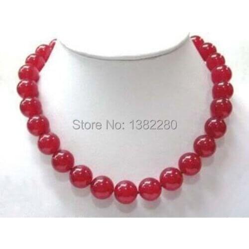 New Style ! 12mm Red chalcedony Beads Necklace 18" Fashionable women jewelry JT5906