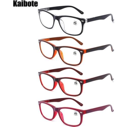 Super Valued Pack 4 Pairs Reading Glasses Rectangular Man Woman High Quality Reader Presbyopic Eyeglasses Unisex +1.0 to +3.5