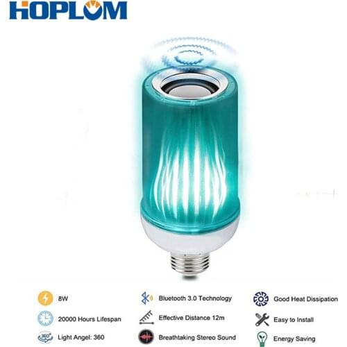 E27 RGB+Mixed White LED Music Lamp with Updated Remote Control-Superior Stereo Sound Bluetooth Bulb Speaker,Upside-Down Light