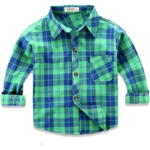 New Boys Shirts Long Sleeve Plaid Shirt For Children Spring Autumn Clothes Baby Kids Toddler Fashion Shirts