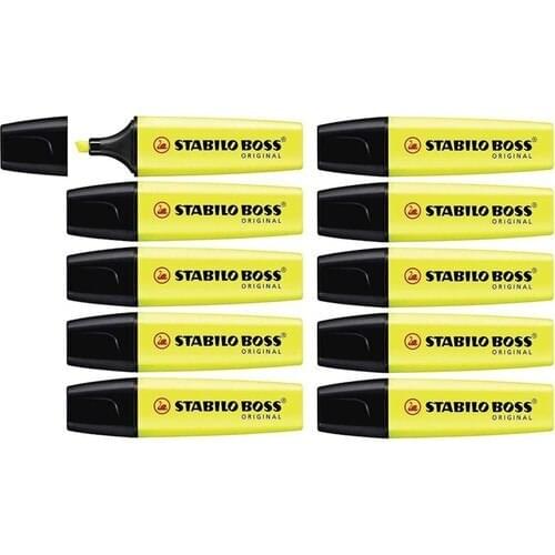 Stabilo Boss Original Pastel Yellow Highlighter Pen 10 Pcs Pastel Marking Pen Highlighter Pen Felt-Tip Pen Fast Shipping