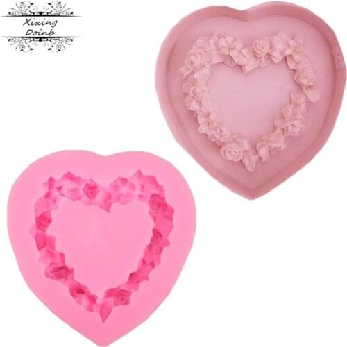 Silicone cake decorative mold heart-shaped wreath shape fudge mold Chocolate Candy Mold kitchen baking supplies