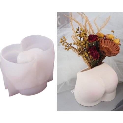Silicone Body Butt Art Flower Pot Clay Mold DIY Craft UV Epoxy Resin Mold for Table Storage Box Pen Holder Boxes Handmade Mould