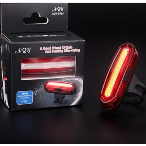 New Bicycle Rear Light Waterproof USB Rechargeable COB LED Tail Warning Lighting Bike Accessories For Safety Night Cycling