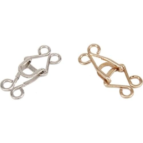20set Gold Tone Metal 35mm x 15mm Closure Waist Extender Hooks & Eyes Clasps Sewing On Garment for Clothes Hooks NK284