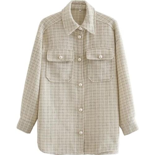 Womens Thick Plaid Shirt Tops girls' chic Soft Shirt