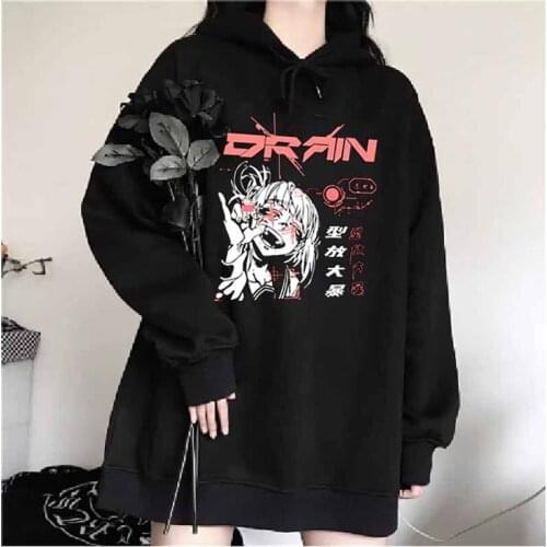 Female anime kawaii Harajuku winter hoodie cartoon all-match Korean casual loose pullover unisex sweatshirt