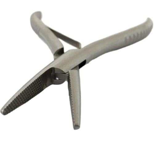 1 PC/Lot 7 inch Silver Stainless Steel Hair Extension Pliers with small grooves Keratin Hair Extensions Tools