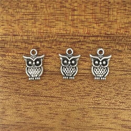 10pcs Charms Owl 16*11mm Antique Pendant Accessories, Vintage Tibetan , DIY Bracelet Necklace