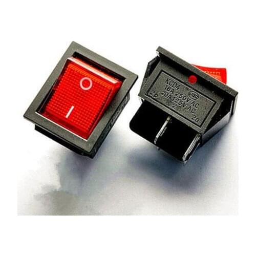 2pcs/lot RED LED Light 25*31mm SPST 4PIN ON/OFF Boat Rocker Switch 16A/250V 20A/125V Car Dash Dashboard Truck RV ATV Home